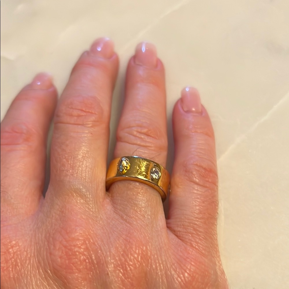 Kurt Geiger Gold Ring with Gemstones - Picture 4 of 6